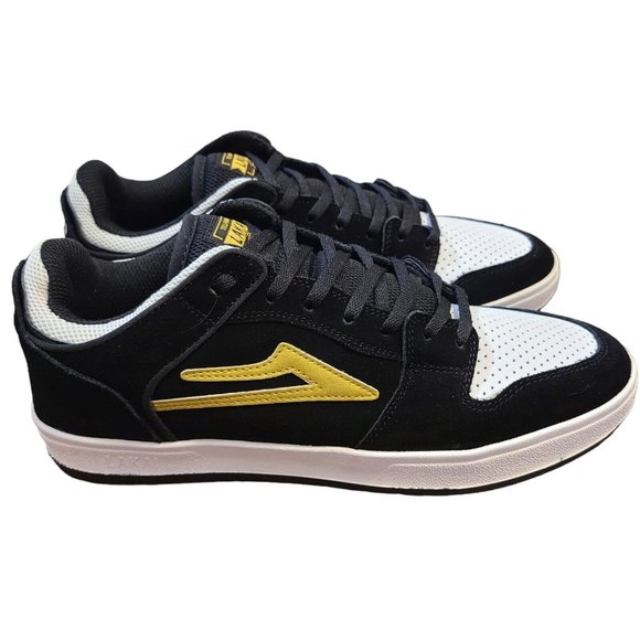 Lakai Telford Low Skateboard Shoes Black Gold Suede Mens Lace Up Sneakers Size 8 - Picture 2 of 9